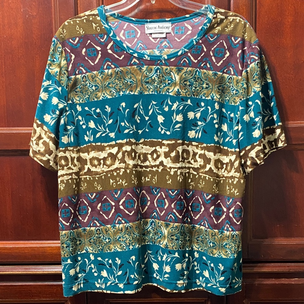 Vintage Sharon Anthony Multicolor Patterned size 3X Top